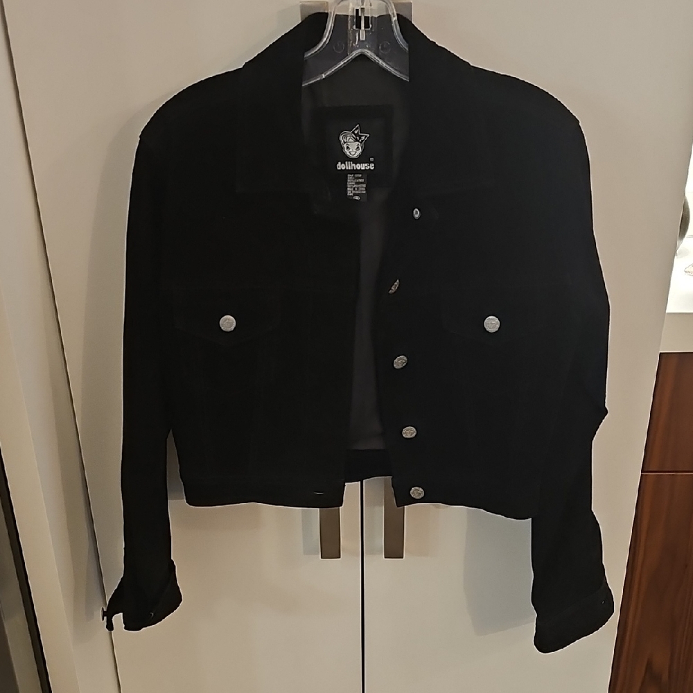 Dollhouse Black Suede Cropped Jacket